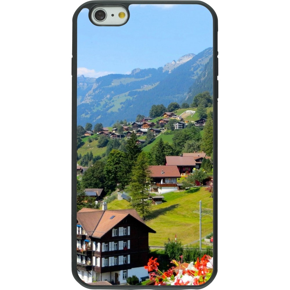 Coque iPhone 6 Plus / 6s Plus - Silicone rigide noir Fête Nationale Suisse Paysage