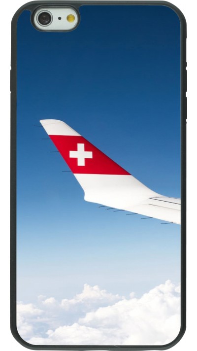 Coque iPhone 6 Plus / 6s Plus - Silicone rigide noir Fête Nationale Suisse Sky Swiss Flag