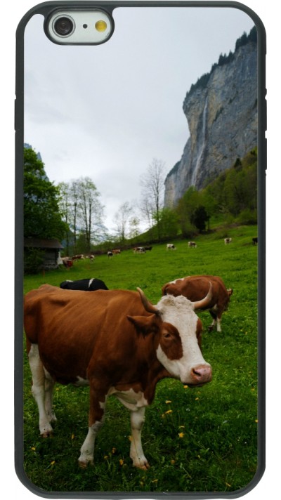 Coque iPhone 6 Plus / 6s Plus - Silicone rigide noir Fête Nationale Suisse Vaches