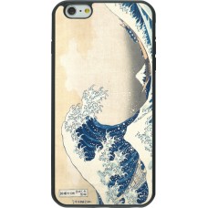 Coque iPhone 6 Plus / 6s Plus - Silicone rigide noir Tableau art - La Grande Vague de Kanagawa - Hokusai