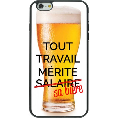 Coque iPhone 6 Plus / 6s Plus - Silicone rigide noir Tout travail mérite sa bière