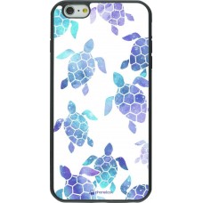 Coque iPhone 6 Plus / 6s Plus - Silicone rigide noir Turtles pattern watercolor