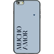 iPhone 6 Plus / 6s Plus Case Hülle - Silikon schwarz Valentine 2024 mucho amor azul