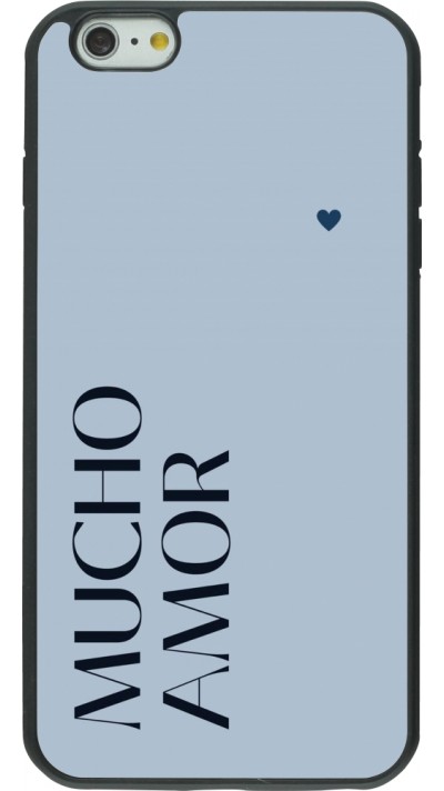 Coque iPhone 6 Plus / 6s Plus - Silicone rigide noir Valentine 2024 mucho amor azul