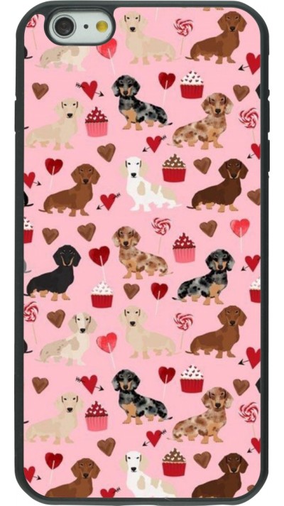 Coque iPhone 6 Plus / 6s Plus - Silicone rigide noir Valentine 2024 puppy love
