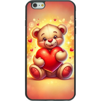 Coque iPhone 6 Plus / 6s Plus - Silicone rigide noir Valentine 2024 Teddy love