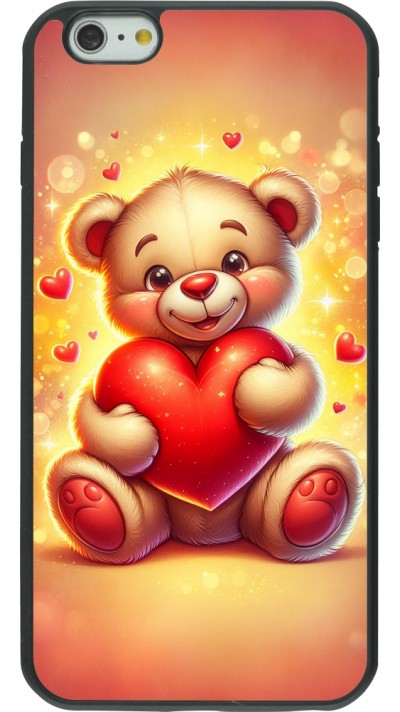 Coque iPhone 6 Plus / 6s Plus - Silicone rigide noir Valentine 2024 Teddy love