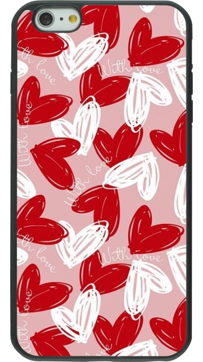 Coque iPhone 6 Plus / 6s Plus - Silicone rigide noir Valentine 2024 with love heart