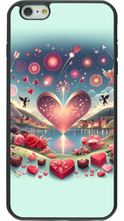 Coque iPhone 6 Plus / 6s Plus - Silicone rigide noir Valentine 2025 Chic