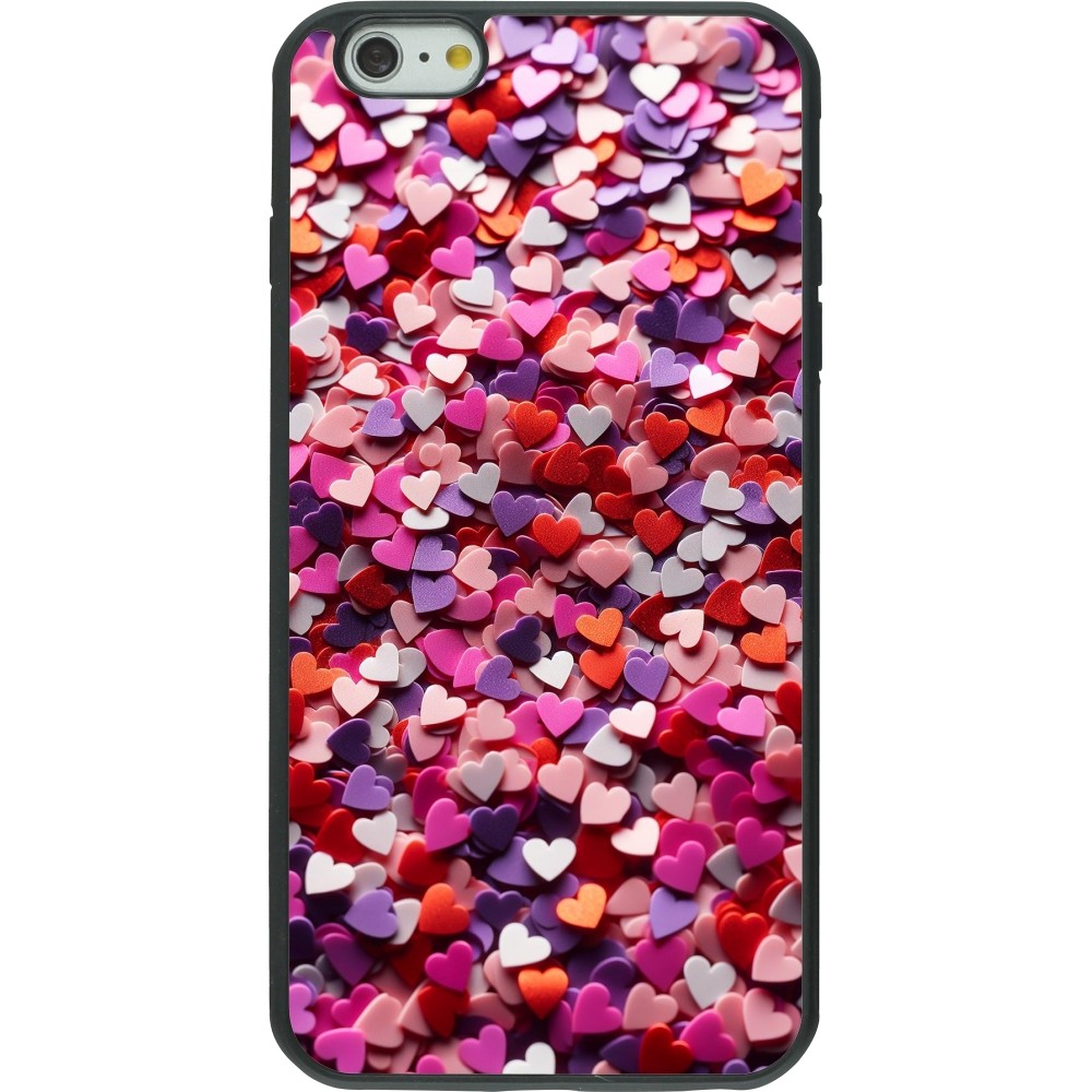 Coque iPhone 6 Plus / 6s Plus - Silicone rigide noir Valentine 2025 Confetti