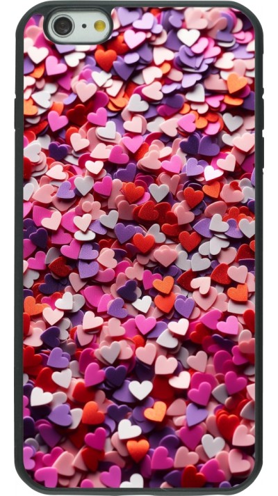 Coque iPhone 6 Plus / 6s Plus - Silicone rigide noir Valentine 2025 Confetti