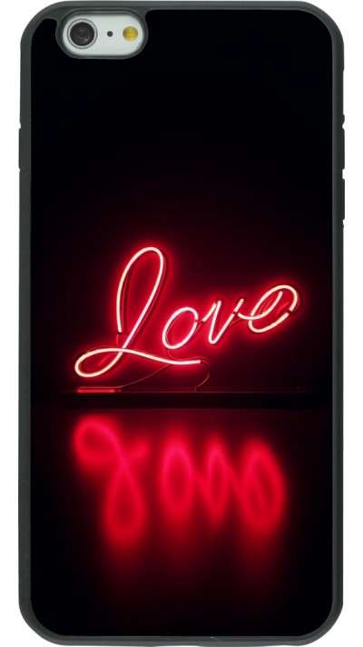 Coque iPhone 6 Plus / 6s Plus - Silicone rigide noir Valentine 2025 Neon Love