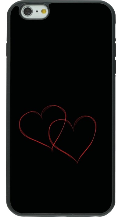 Coque iPhone 6 Plus / 6s Plus - Silicone rigide noir Valentine 2023 attached heart