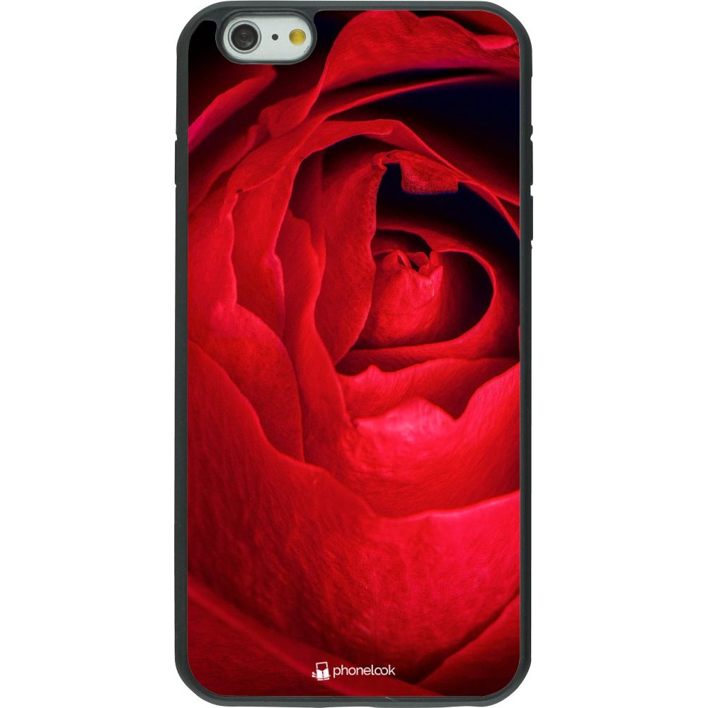Coque iPhone 6 Plus / 6s Plus - Silicone rigide noir Valentine 2022 Rose