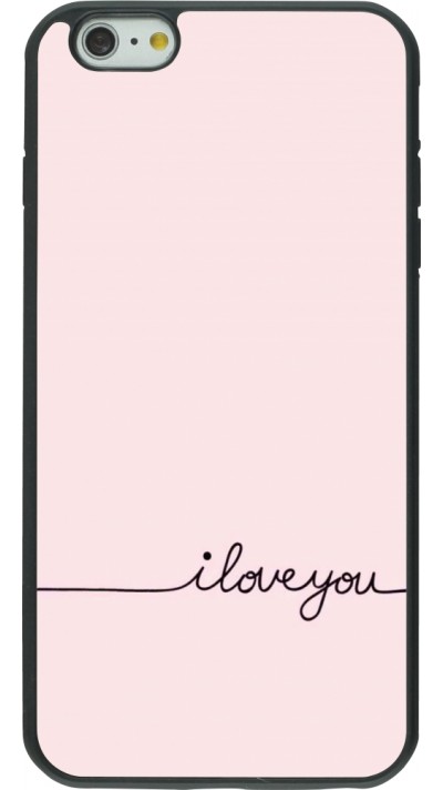 Coque iPhone 6 Plus / 6s Plus - Silicone rigide noir Valentine 2023 i love you writing