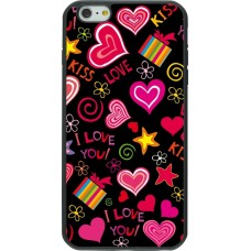 iPhone 6 Plus / 6s Plus Case Hülle - Silikon schwarz Valentine 2023 love symbols