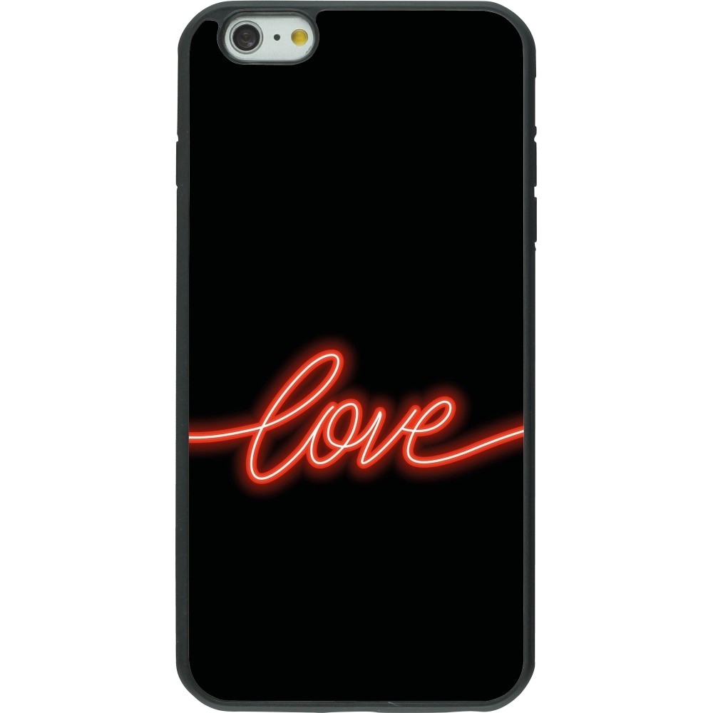 iPhone 6 Plus / 6s Plus Case Hülle - Silikon schwarz Valentine 2023 neon love