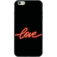 iPhone 6 Plus / 6s Plus Case Hülle - Silikon schwarz Valentine 2023 neon love