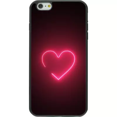 iPhone 6 Plus / 6s Plus Case Hülle - Silikon schwarz Valentine 2023 single neon heart