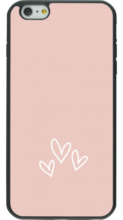 Coque iPhone 6 Plus / 6s Plus - Silicone rigide noir Valentine 2023 three minimalist hearts