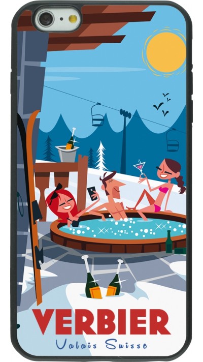 Coque iPhone 6 Plus / 6s Plus - Silicone rigide noir Verbier Mountain Jacuzzi