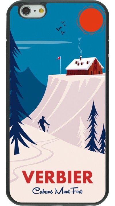 Coque iPhone 6 Plus / 6s Plus - Silicone rigide noir Verbier Cabane Mont-Fort