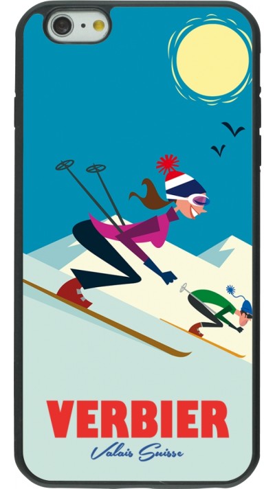 Coque iPhone 6 Plus / 6s Plus - Silicone rigide noir Verbier Ski Downhill