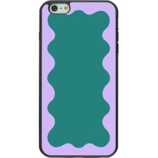 Coque iPhone 6 Plus / 6s Plus - Silicone rigide noir Wavy Rectangle Green Purple