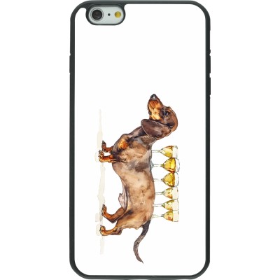 Coque iPhone 6 Plus / 6s Plus - Silicone rigide noir Wine Teckel