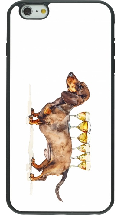 Coque iPhone 6 Plus / 6s Plus - Silicone rigide noir Wine Teckel