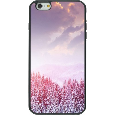 Coque iPhone 6 Plus / 6s Plus - Silicone rigide noir Winter 22 Pink Forest