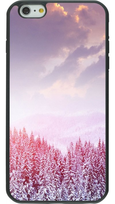 Coque iPhone 6 Plus / 6s Plus - Silicone rigide noir Winter 22 Pink Forest