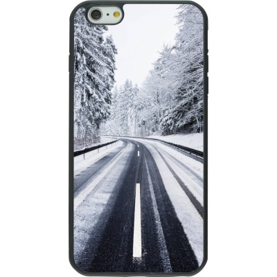 Coque iPhone 6 Plus / 6s Plus - Silicone rigide noir Winter 22 Snowy Road