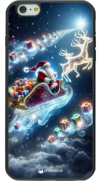 Coque iPhone 6 Plus / 6s Plus - Silicone rigide noir Noël 2023 Père Noël enchanté