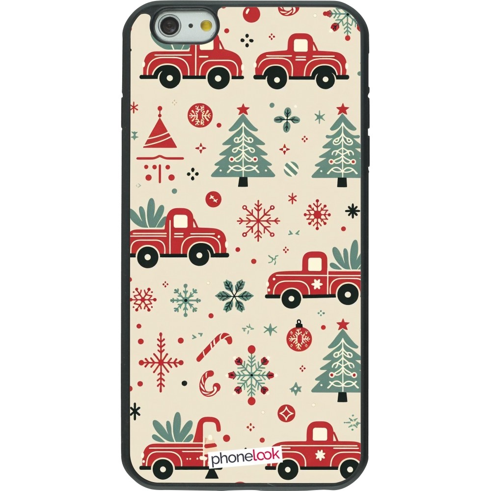 iPhone 6 Plus / 6s Plus Case Hülle - Silikon schwarz Weihnachten 2024 Lkw Tanne