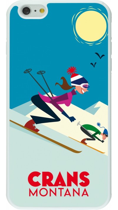 Coque iPhone 6 Plus / 6s Plus - Silicone rigide blanc Crans-Montana Ski Downhill