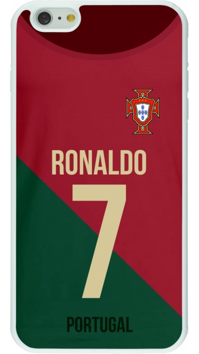Coque iPhone 6 Plus / 6s Plus - Silicone rigide blanc Football shirt Ronaldo Portugal