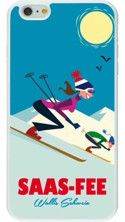 Coque iPhone 6 Plus / 6s Plus - Silicone rigide blanc Saas-Fee Ski Downhill