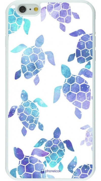Coque iPhone 6 Plus / 6s Plus - Silicone rigide blanc Turtles pattern watercolor