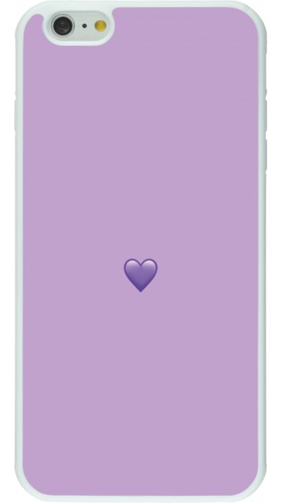 Coque iPhone 6 Plus / 6s Plus - Silicone rigide blanc Valentine 2023 purpule single heart