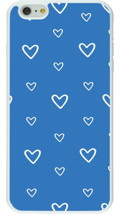 Coque iPhone 6 Plus / 6s Plus - Silicone rigide blanc Valentine 2023 blue hearts