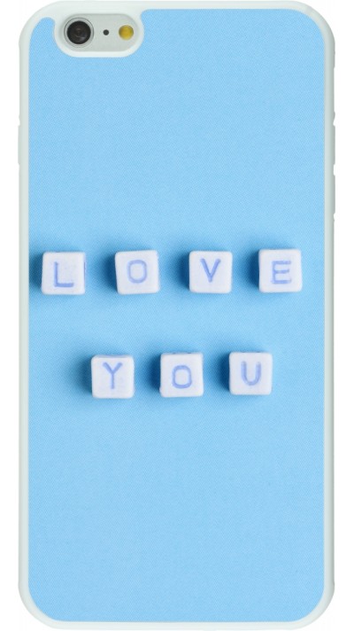 Coque iPhone 6 Plus / 6s Plus - Silicone rigide blanc Valentine 2023 blue love you
