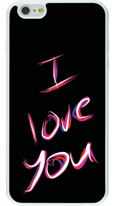 Coque iPhone 6 Plus / 6s Plus - Silicone rigide blanc Valentine 2023 colorful I love you