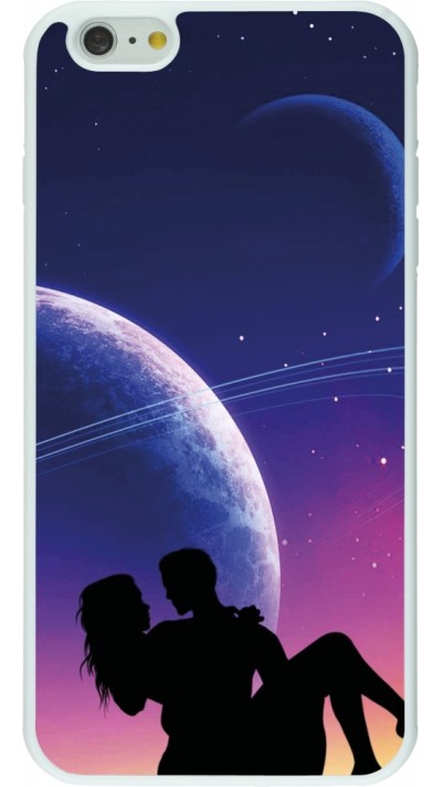 Coque iPhone 6 Plus / 6s Plus - Silicone rigide blanc Valentine 2023 couple love to the moon