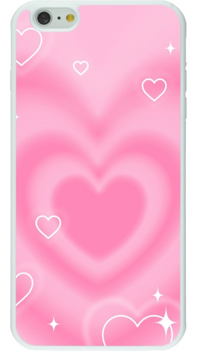 Coque iPhone 6 Plus / 6s Plus - Silicone rigide blanc Valentine 2023 degraded pink hearts