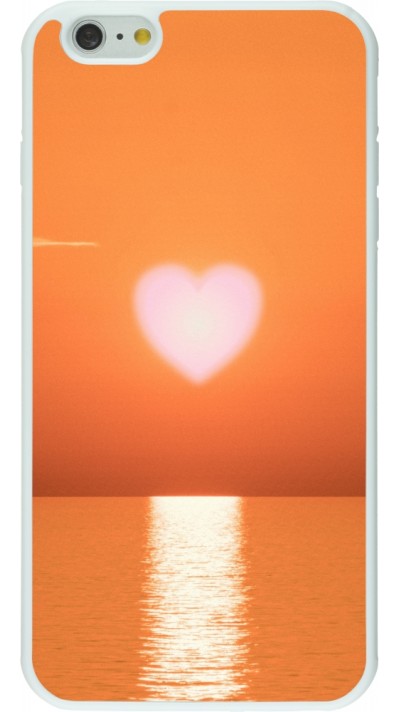 Coque iPhone 6 Plus / 6s Plus - Silicone rigide blanc Valentine 2023 heart orange sea