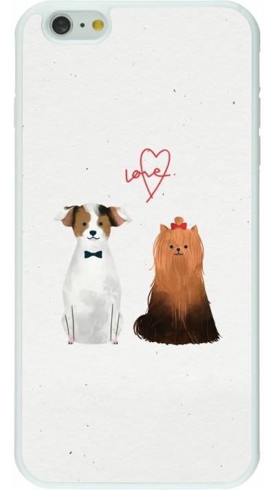 Coque iPhone 6 Plus / 6s Plus - Silicone rigide blanc Valentine 2023 love dogs