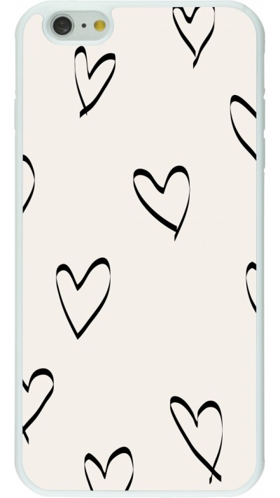 Coque iPhone 6 Plus / 6s Plus - Silicone rigide blanc Valentine 2023 minimalist hearts