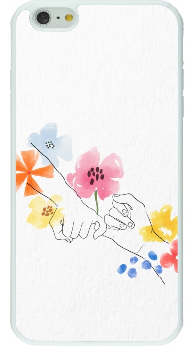 Coque iPhone 6 Plus / 6s Plus - Silicone rigide blanc Valentine 2023 pinky promess flowers