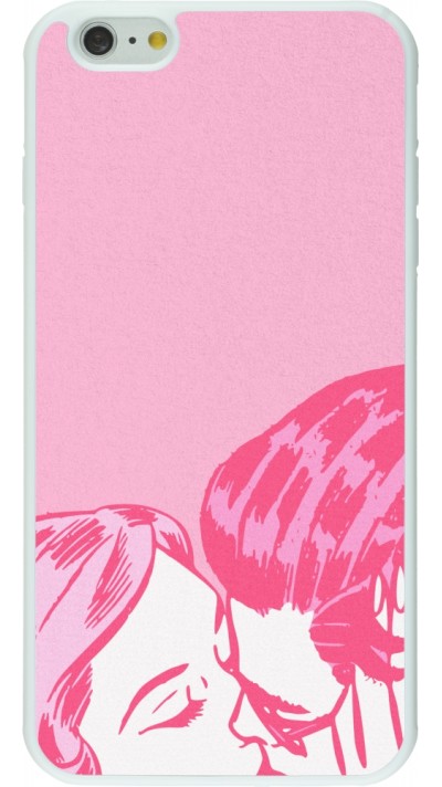 Coque iPhone 6 Plus / 6s Plus - Silicone rigide blanc Valentine 2023 retro pink love